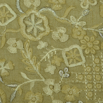 Slub Silk Embroidery Fabric