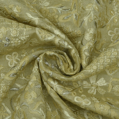 Slub Silk Embroidery Fabric