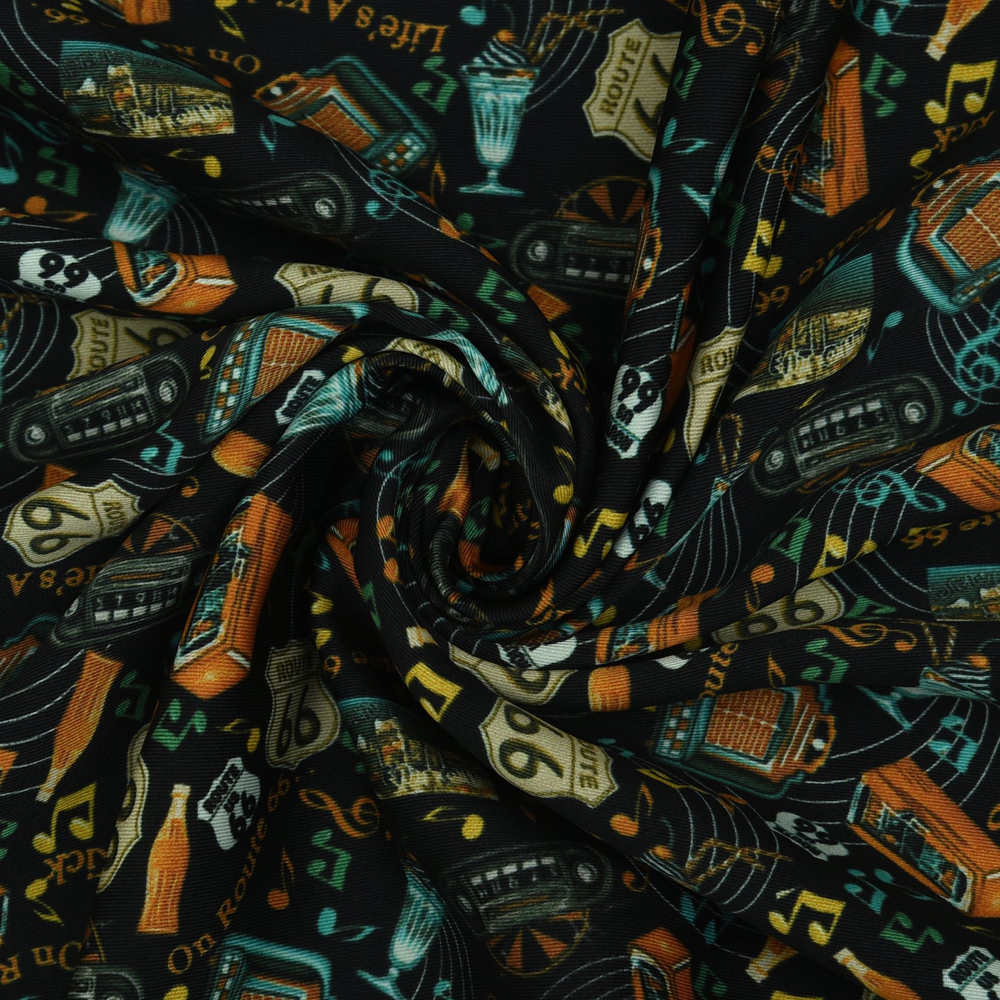 Twill Silk Print Fabric