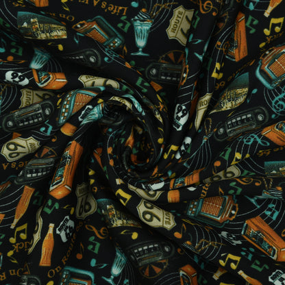 Twill Silk Print Fabric