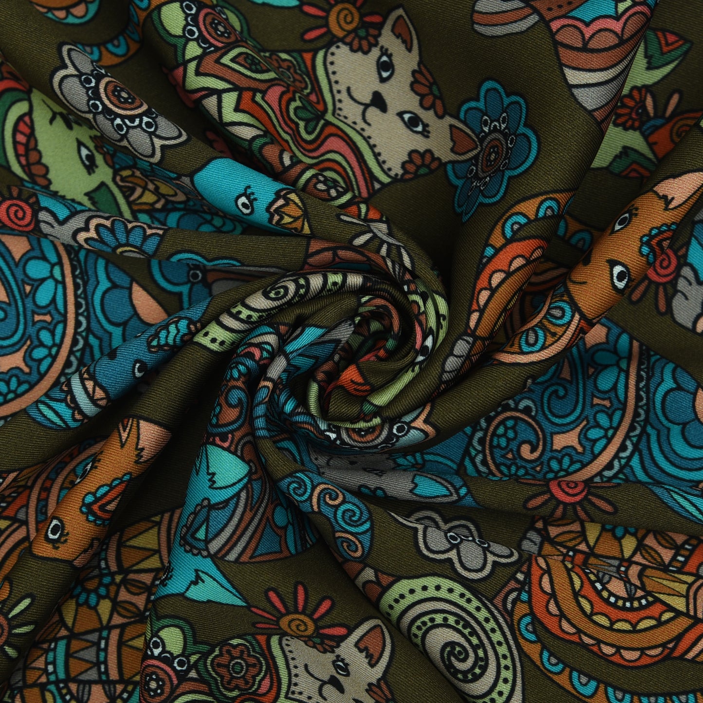 Twill Silk Print Fabric