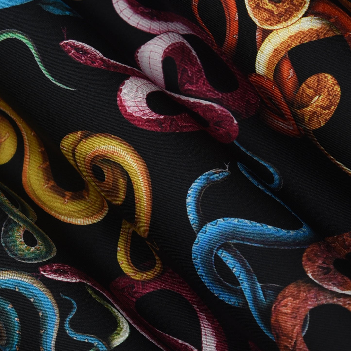 Multicolor Twill Silk Print Fabric