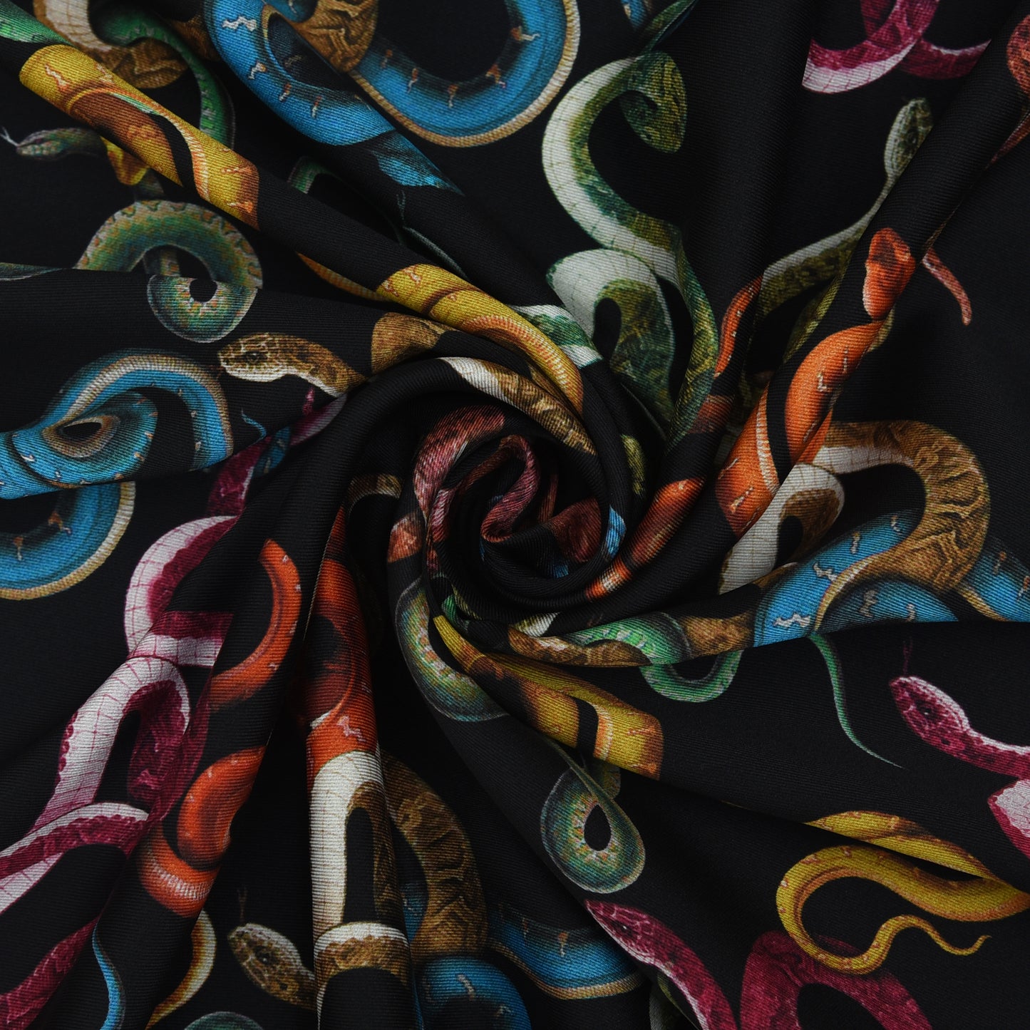 Multicolor Twill Silk Print Fabric