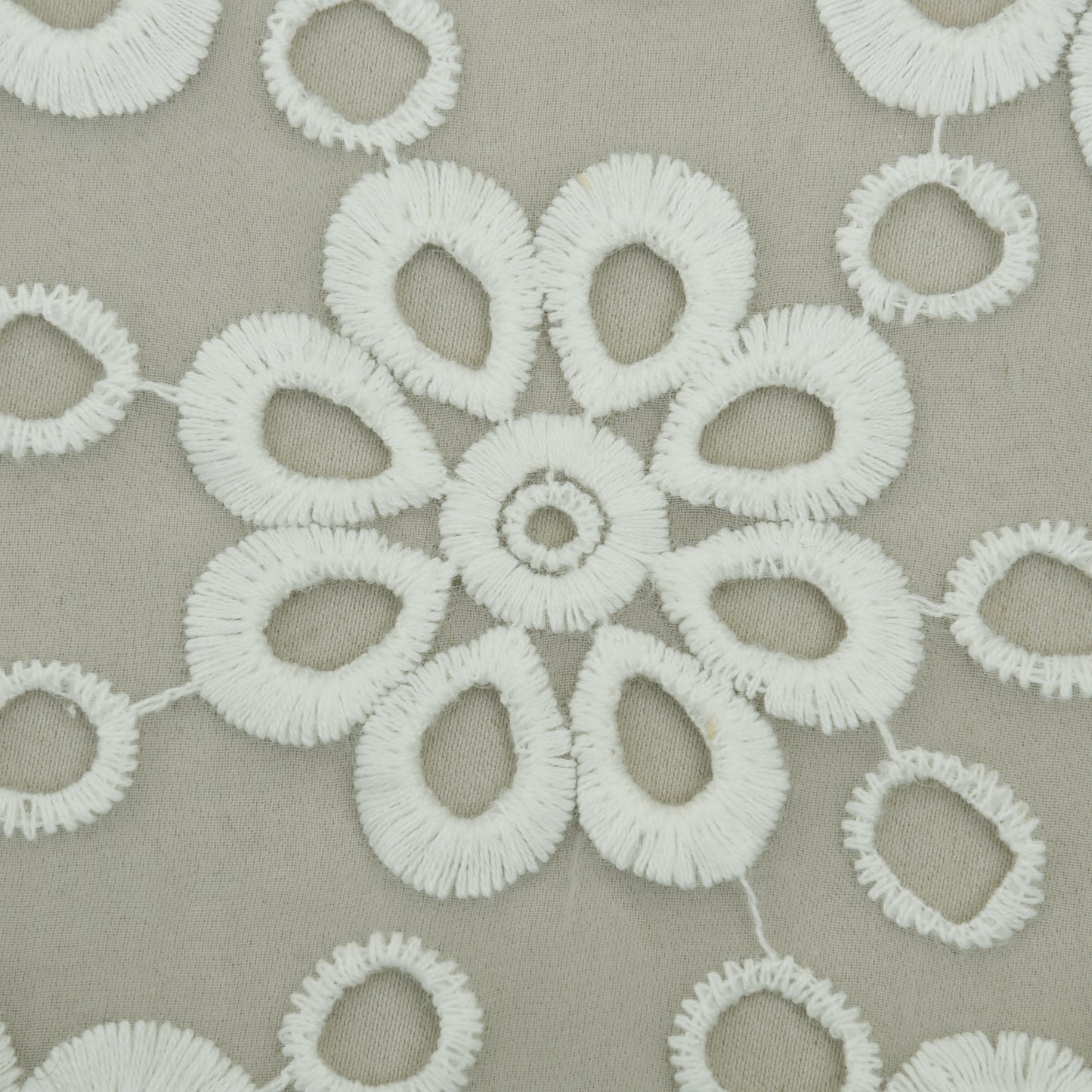 White Color Organza Embroidery Fabric