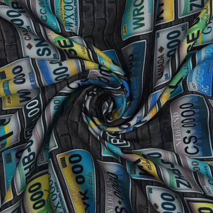 Multicolor Twill Silk Print Fabric