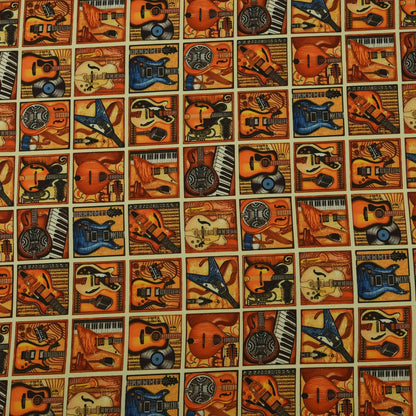 Multicolor Twill Silk Print Fabric