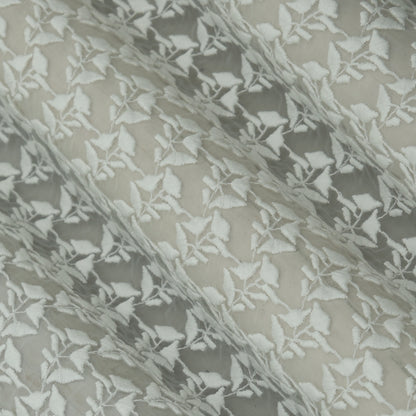 White Color Organza Embroidery Fabric