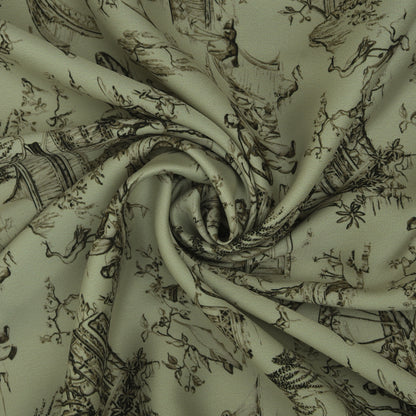 Twill Silk Print Fabric