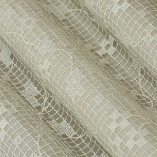 Off White Color Organza Embroidery Fabric