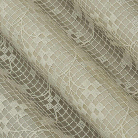 Off White Color Organza Embroidery Fabric