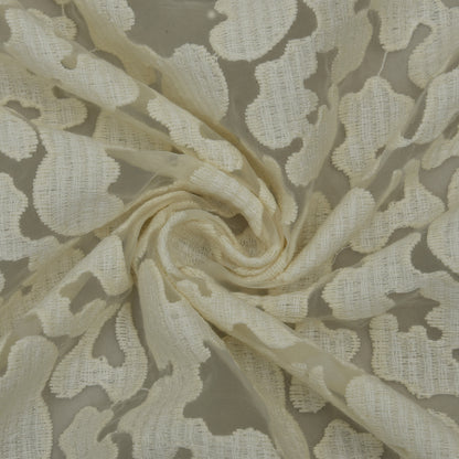 Off White Color Organza Embroidery Fabric