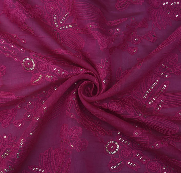 Chanderi Embroidery Fabric (Cut Pieces 1Mtr)