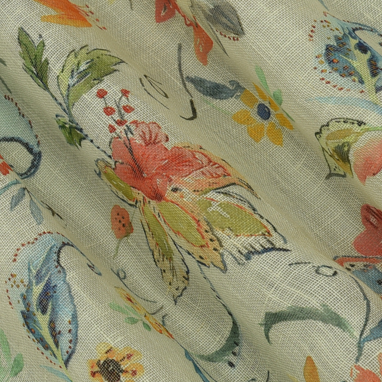 Linen Print Fabric