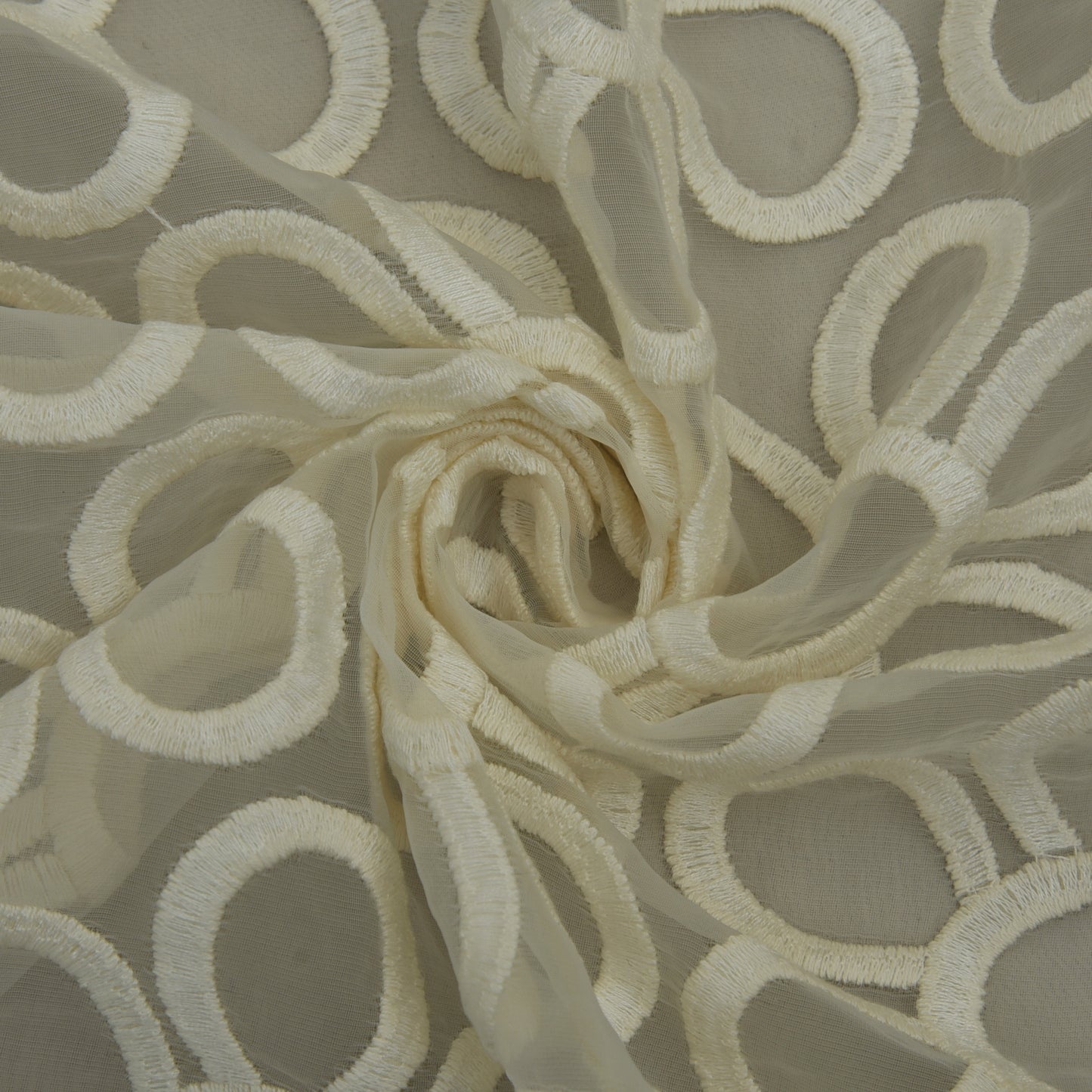 Off White Color Organza Embroidery Fabric