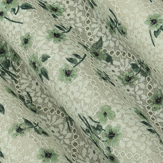 Net Chikan Embroidery Fabric