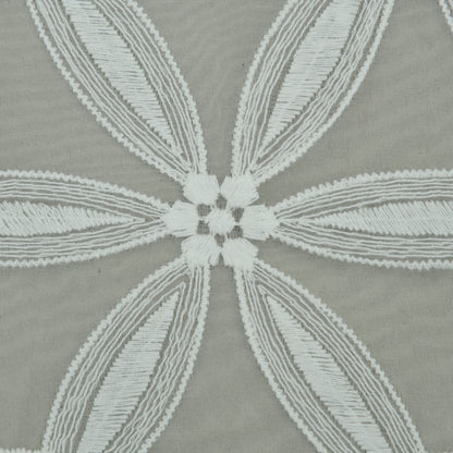 White Color Organza Embroidery Fabric