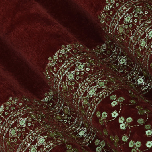 Rani Color Velvet Embroidery Fabric