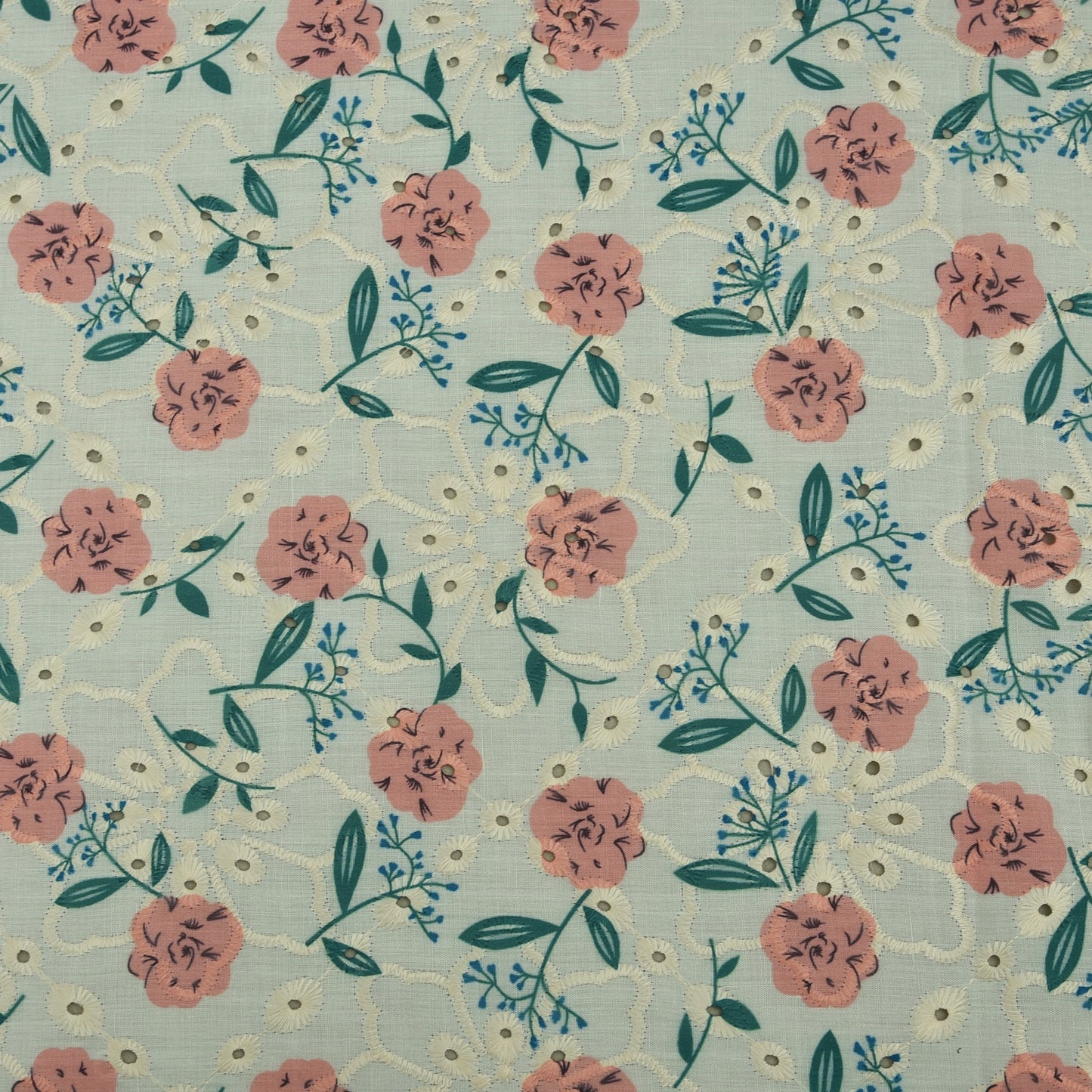 Cotton Print Embroidery Fabric