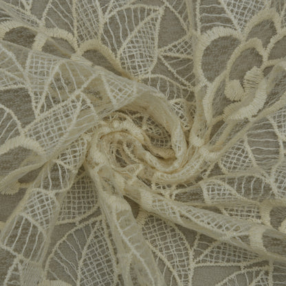 Off White Color Organza Embroidery Fabric