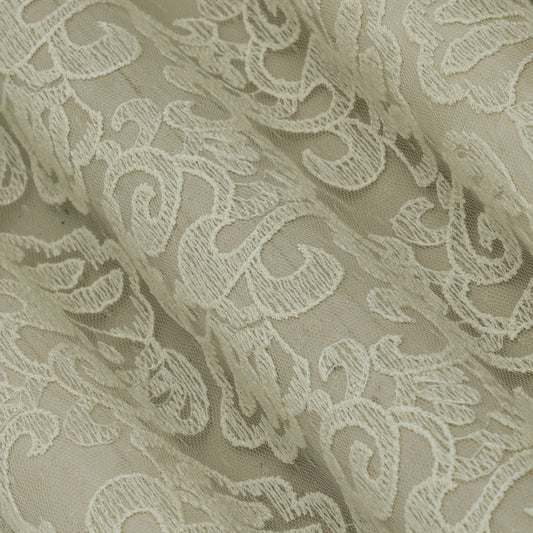 Off White Color Organza Embroidery Fabric