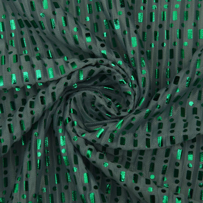 Light Green Color Crush Satin Foil Fabric