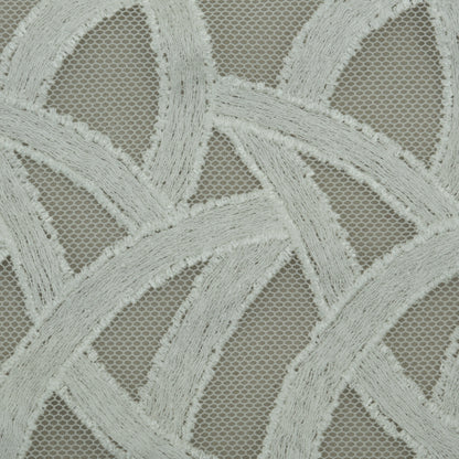 White Color Net Embroidery Fabric