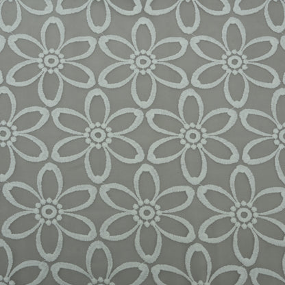 White Color Net Embroidery Fabric