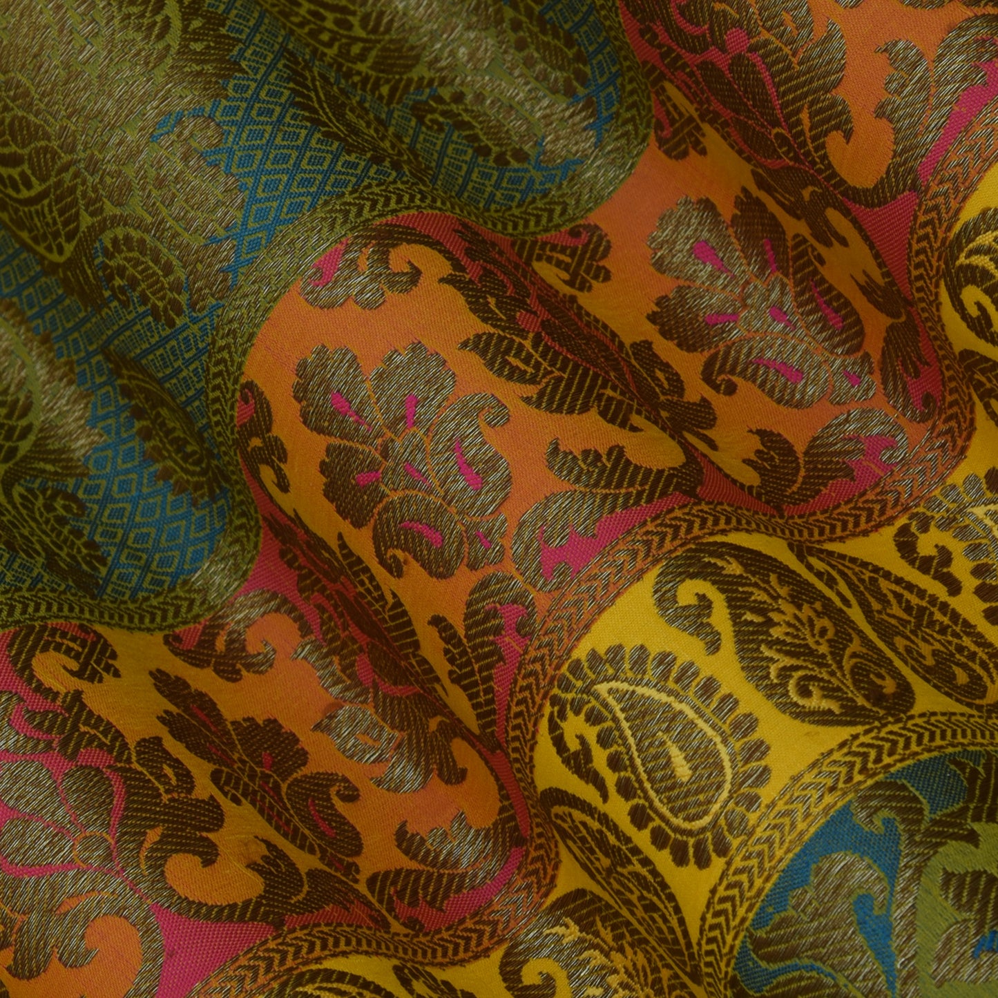 Multi Color Brocade Fabric