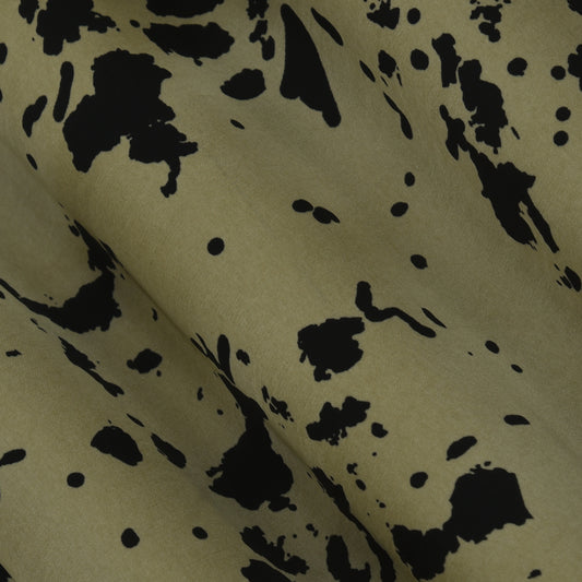 Cream Color Armani Satin Print Fabric