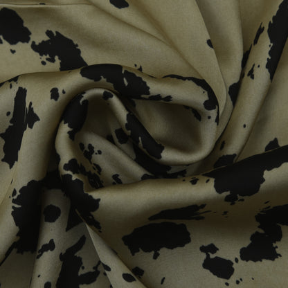 Cream Color Armani Satin Print Fabric