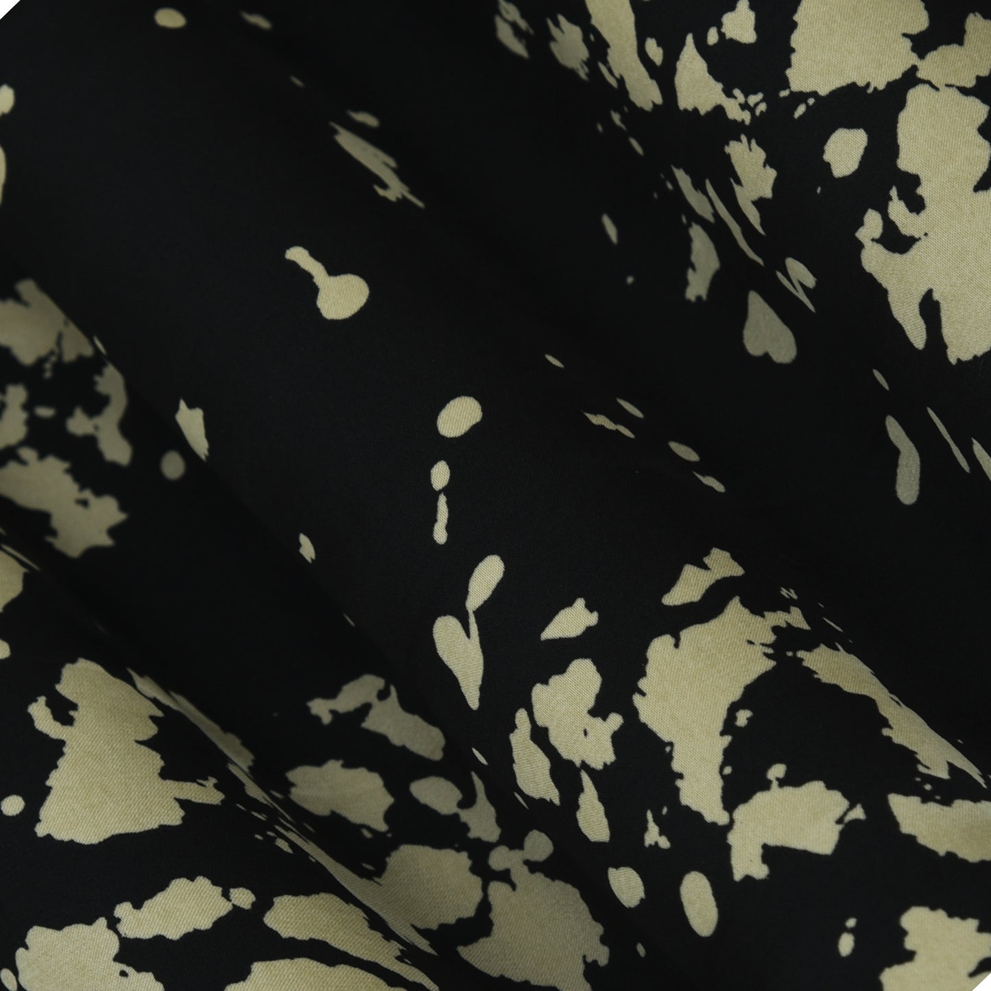 Black Color Armani Satin Print Fabric