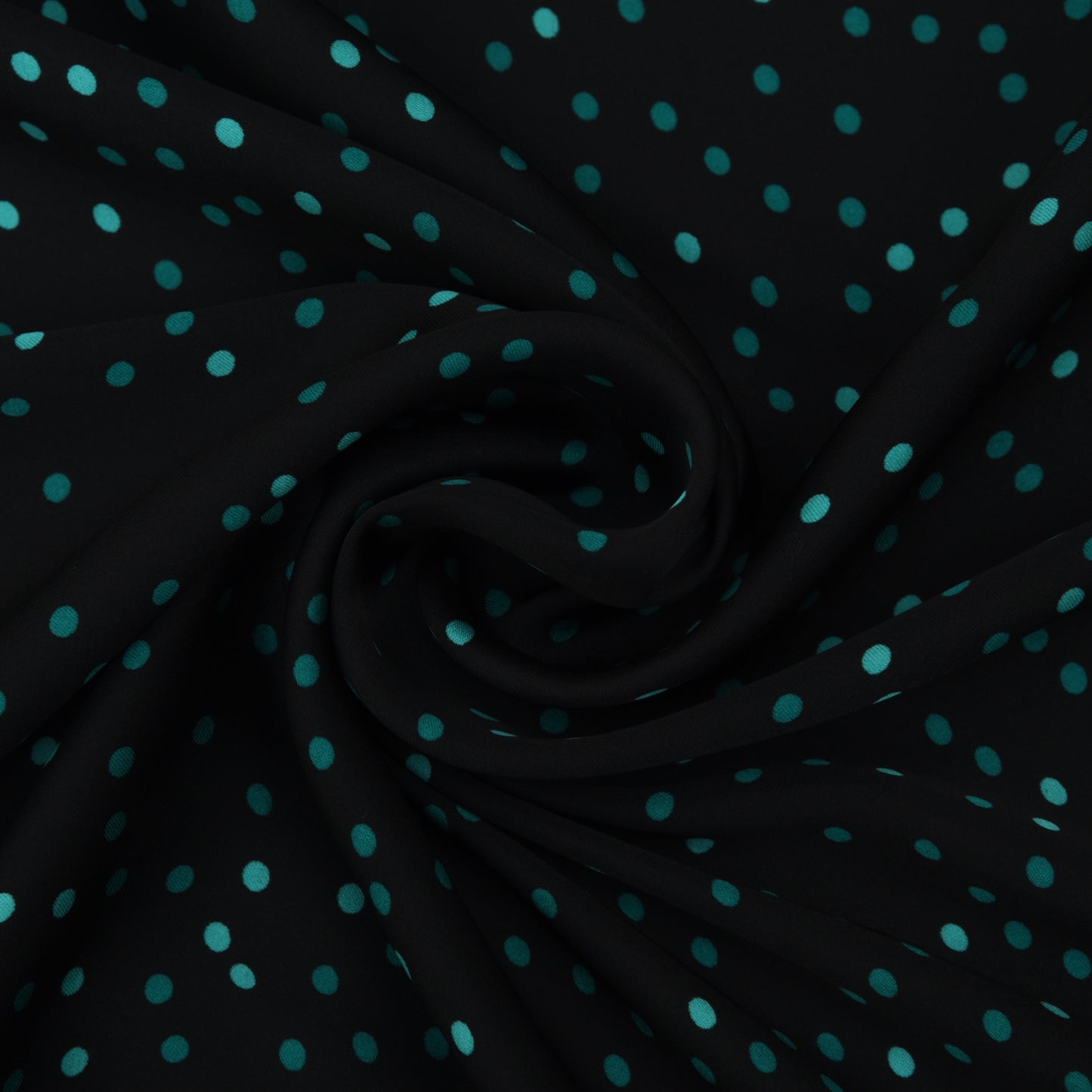 Black Color Green dot Armani Satin Print