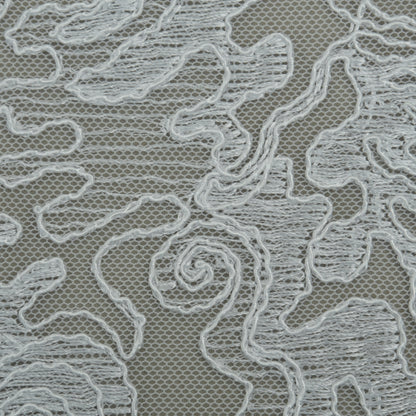 White Color Net Embroidery Fabric