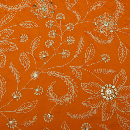 Slub Silk Embroidery Fabric