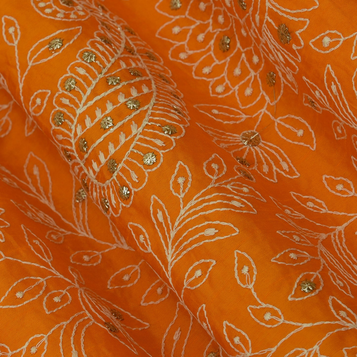 Slub Silk Embroidery Fabric