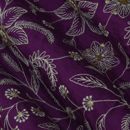 Slub Silk Embroidery Fabric