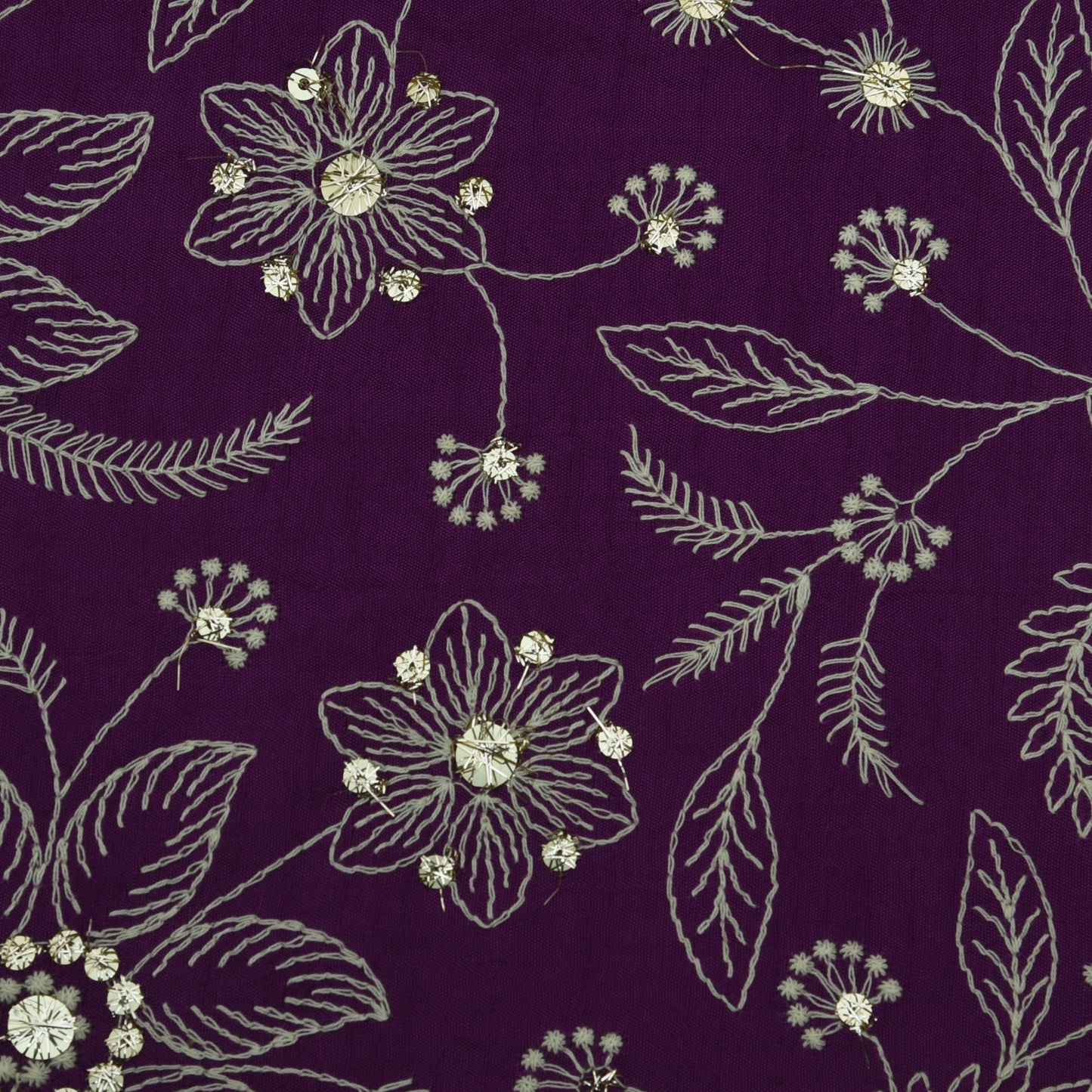 Slub Silk Embroidery Fabric