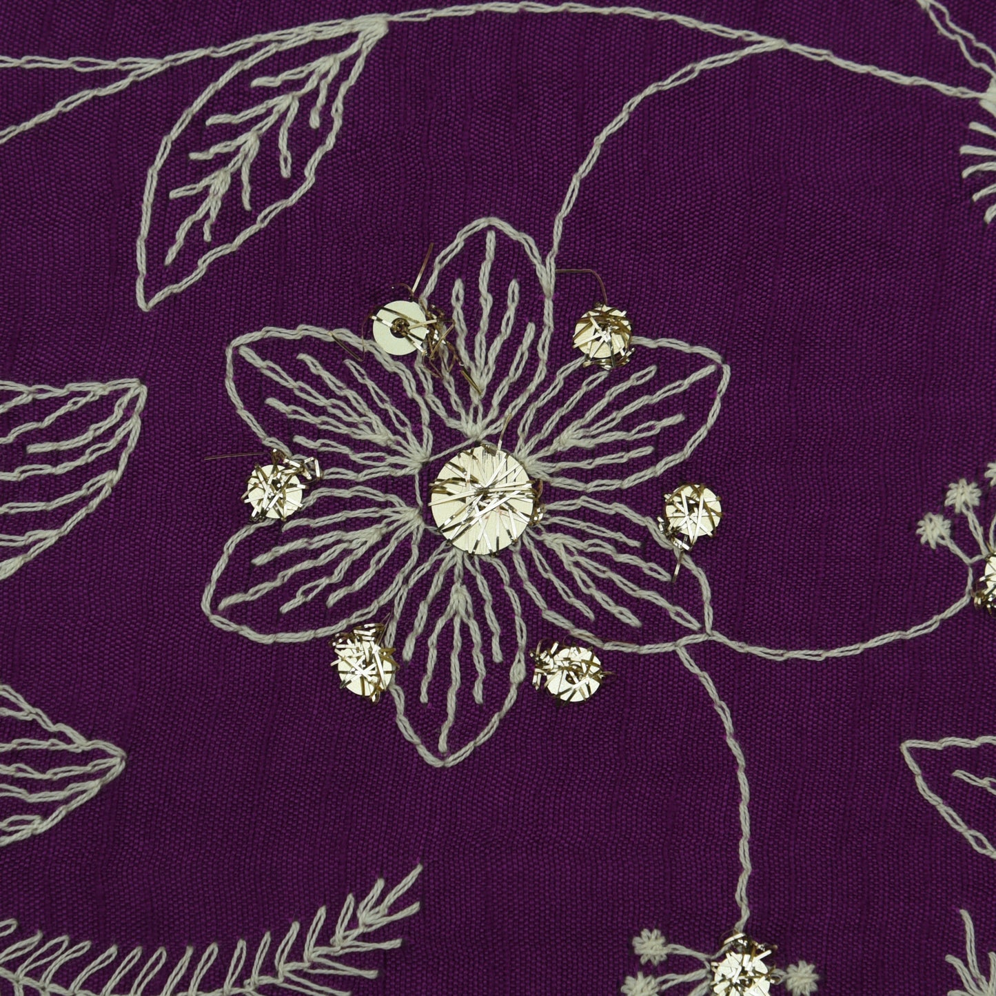 Slub Silk Embroidery Fabric