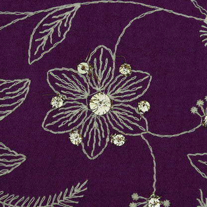 Slub Silk Embroidery Fabric