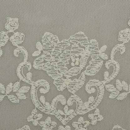 Off White Color Net Embroidery Fabric