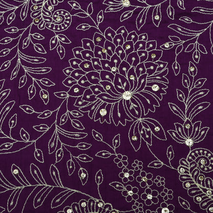 Slub Silk Embroidery Fabric