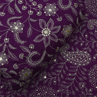 Slub Silk Embroidery Fabric