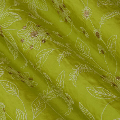 Slub Silk Embroidery Fabric