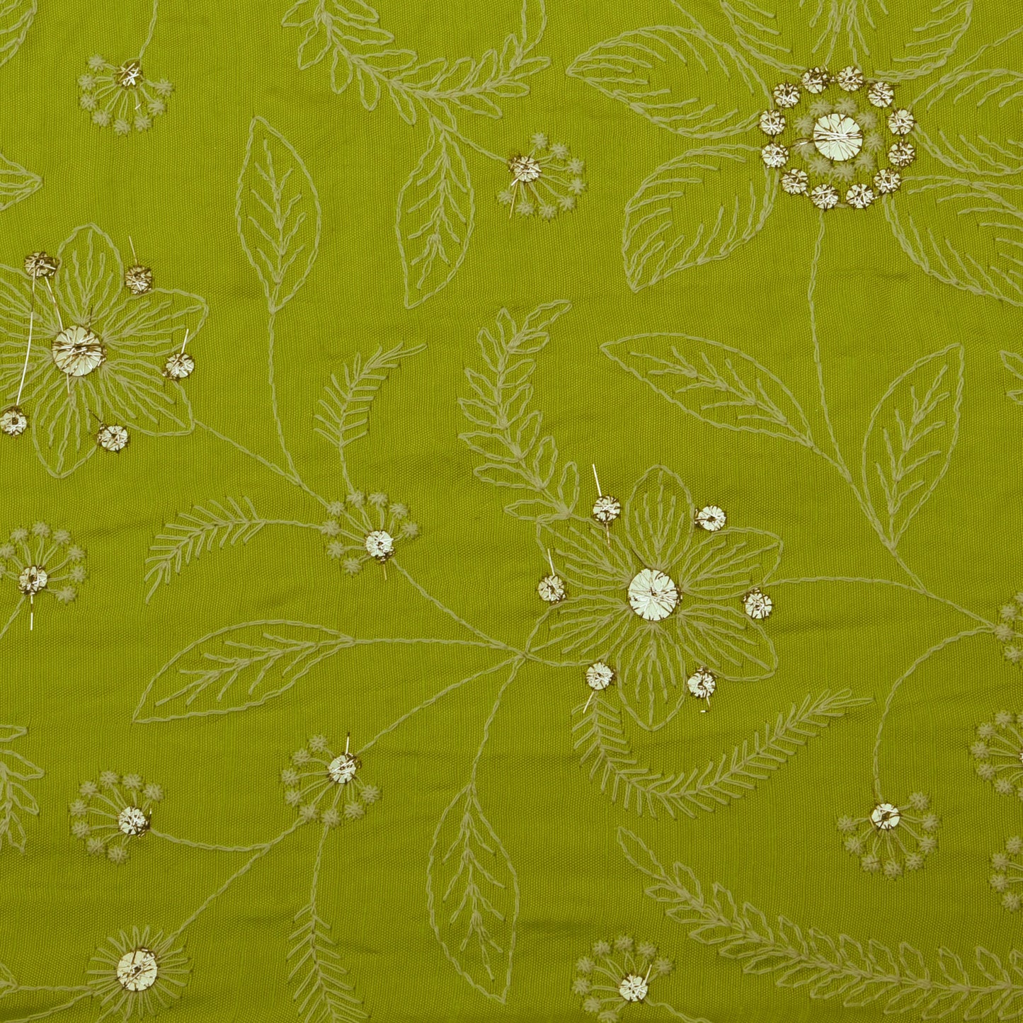 Slub Silk Embroidery Fabric