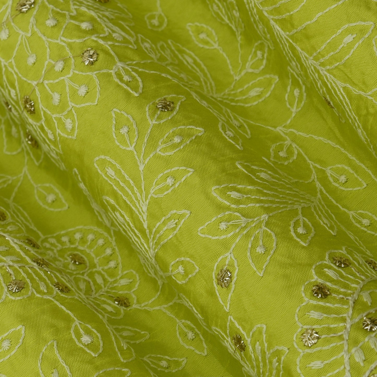 Slub Silk Embroidery Fabric