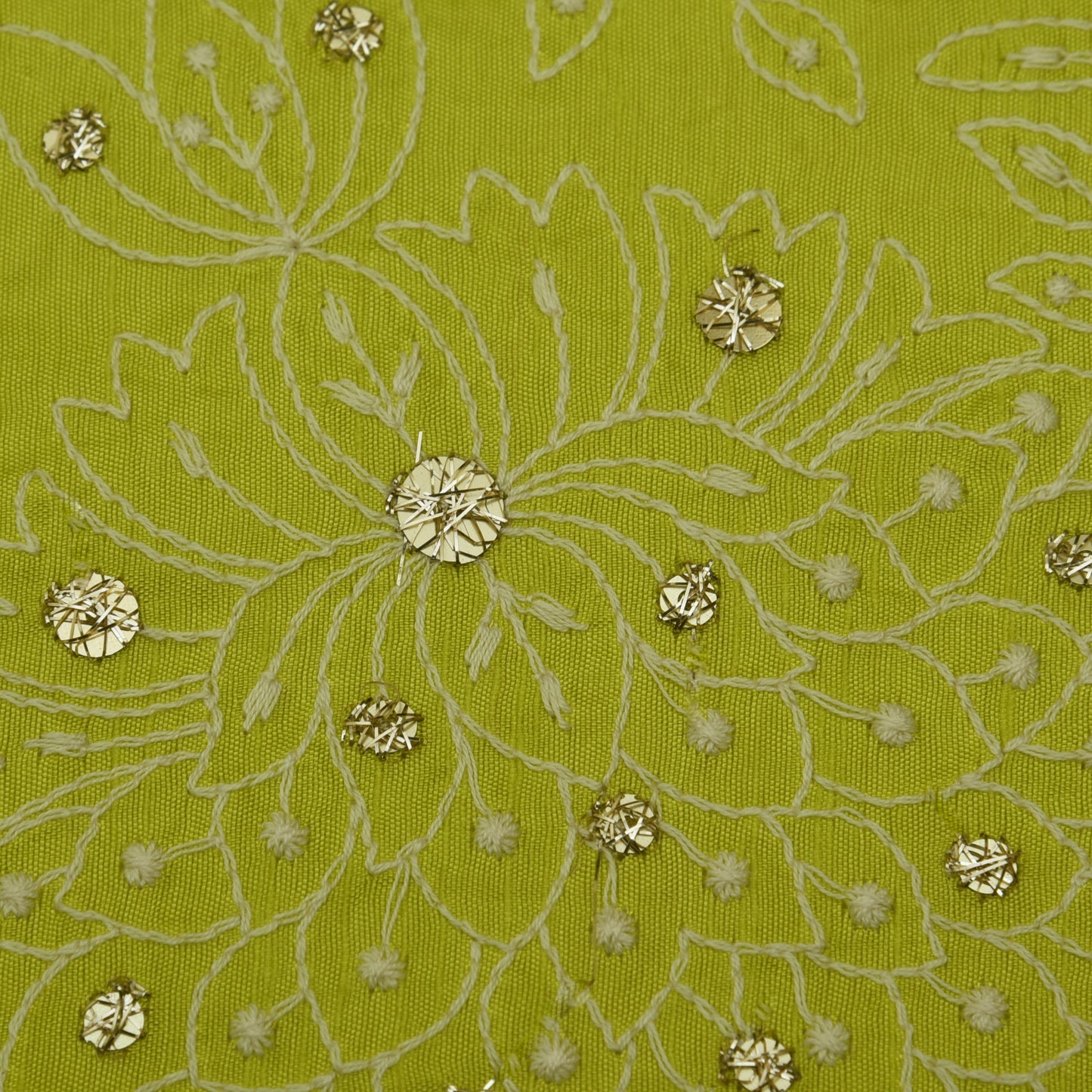 Slub Silk Embroidery Fabric