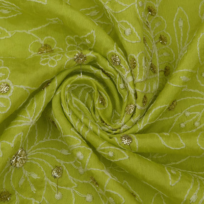 Slub Silk Embroidery Fabric