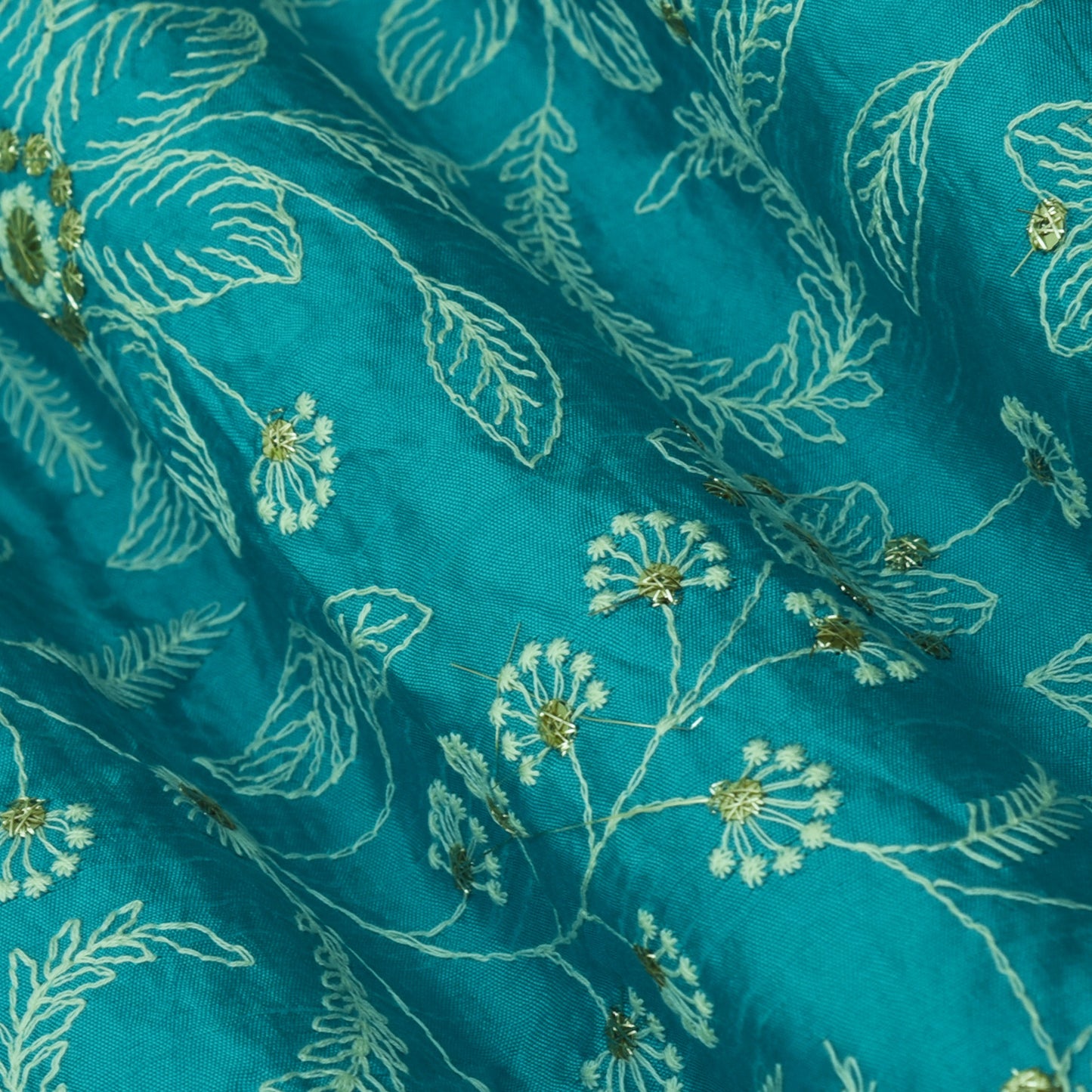 Slub Silk Embroidery Fabric