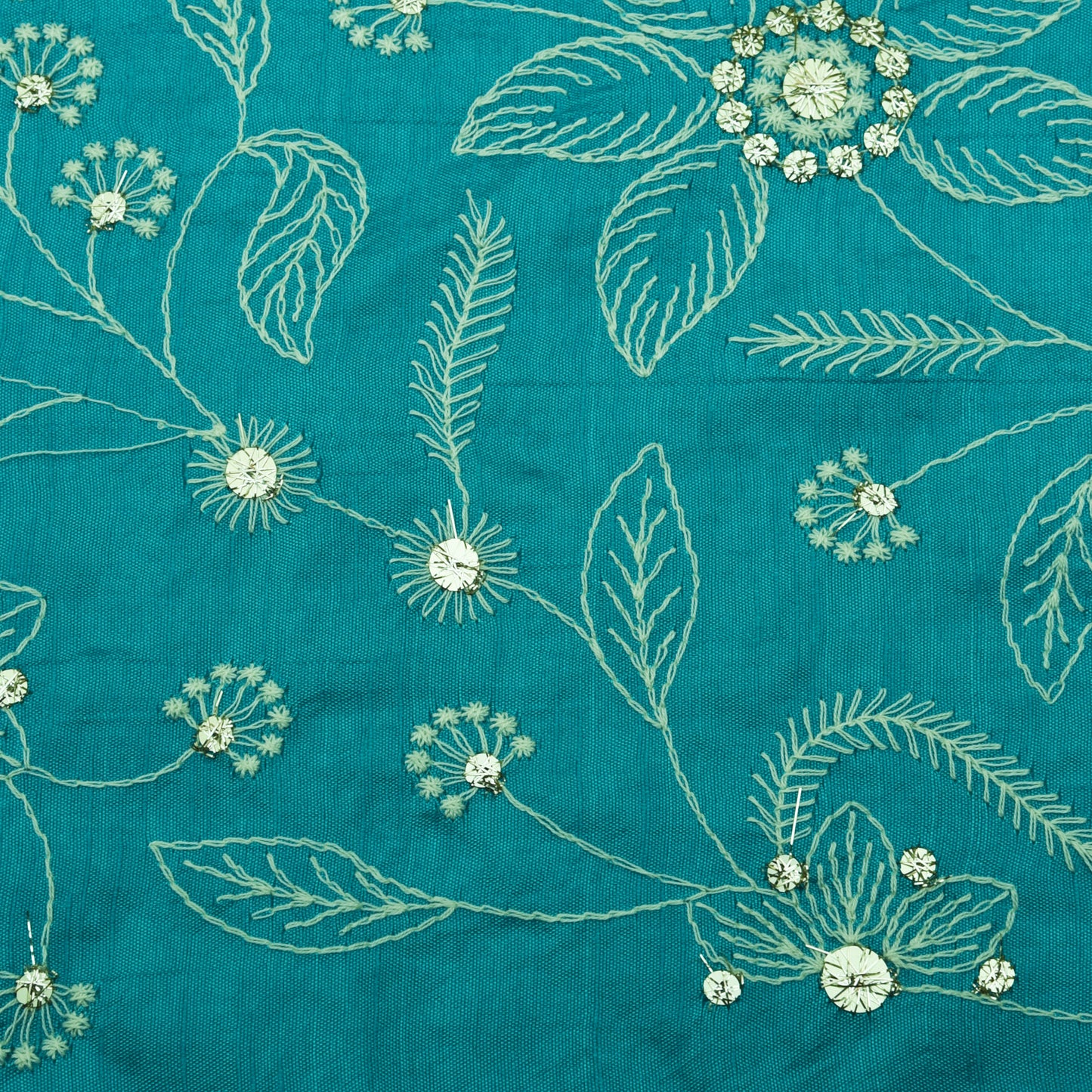 Slub Silk Embroidery Fabric