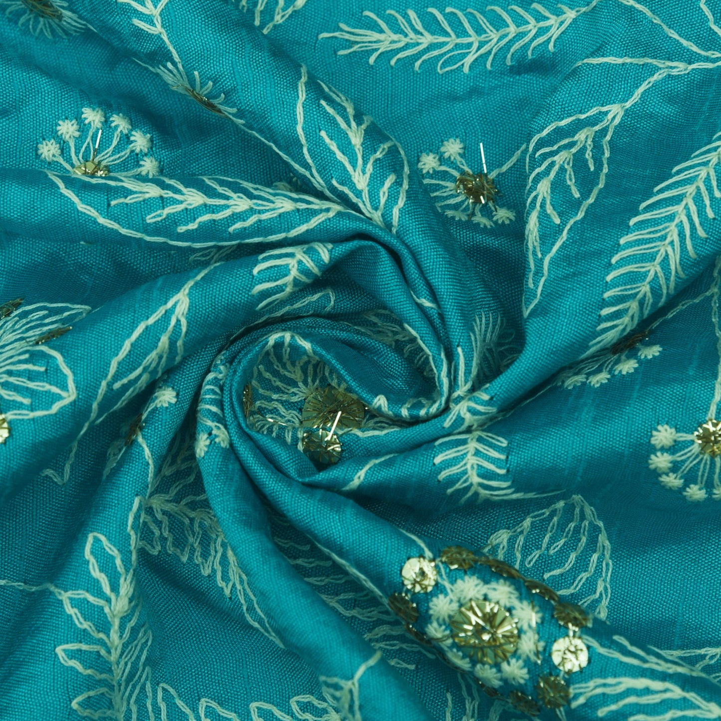 Slub Silk Embroidery Fabric